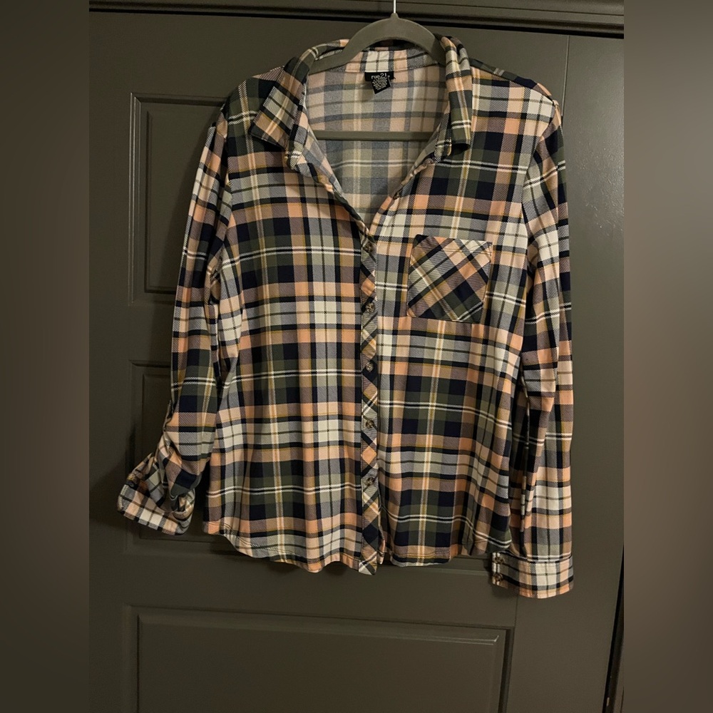 Plaid Button-Up Shirt